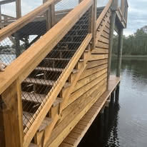 Dock stairs and cable railing detail